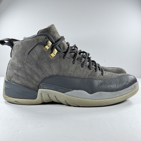 Nike Air Jordan 12 Retro Dark Grey Triple Grey Gold‎ OG 130690-005 Men's Size 12